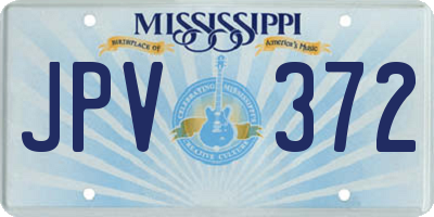 MS license plate JPV372