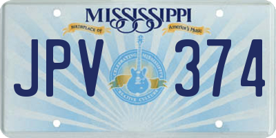 MS license plate JPV374