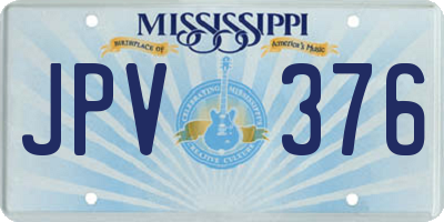 MS license plate JPV376