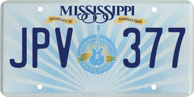 MS license plate JPV377