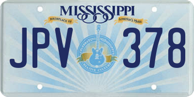 MS license plate JPV378