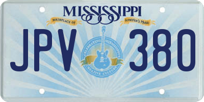 MS license plate JPV380