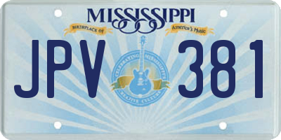 MS license plate JPV381
