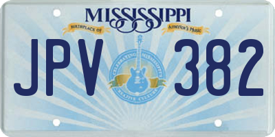 MS license plate JPV382
