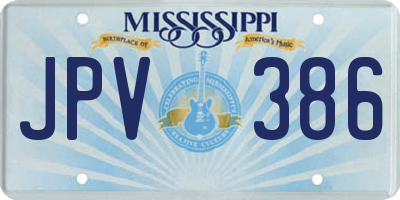 MS license plate JPV386