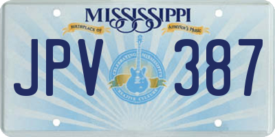 MS license plate JPV387