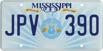 MS license plate JPV390