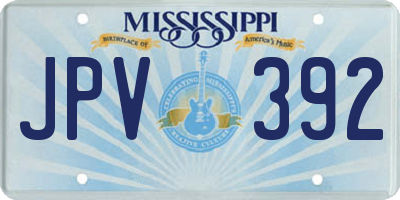 MS license plate JPV392