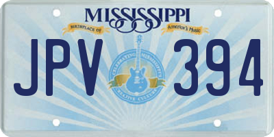 MS license plate JPV394
