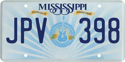 MS license plate JPV398