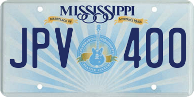 MS license plate JPV400