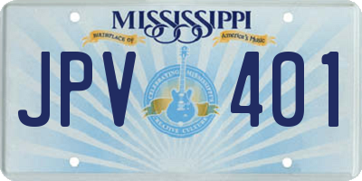 MS license plate JPV401