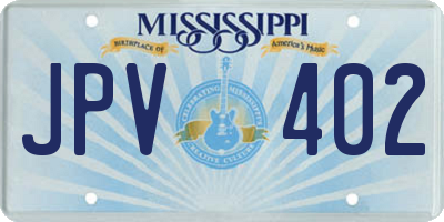 MS license plate JPV402