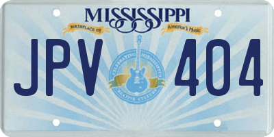 MS license plate JPV404