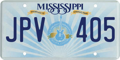 MS license plate JPV405