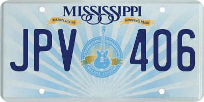 MS license plate JPV406