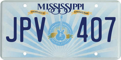 MS license plate JPV407