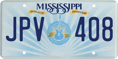 MS license plate JPV408