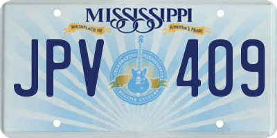 MS license plate JPV409