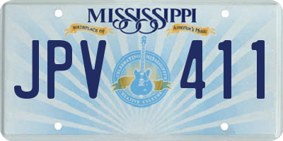 MS license plate JPV411