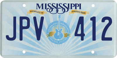 MS license plate JPV412