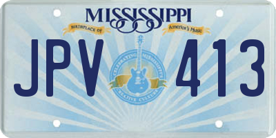 MS license plate JPV413
