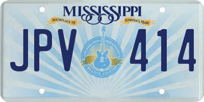 MS license plate JPV414
