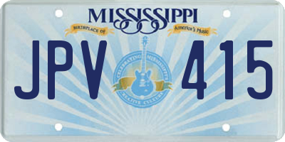 MS license plate JPV415