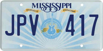 MS license plate JPV417