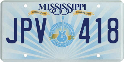 MS license plate JPV418