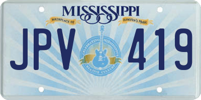 MS license plate JPV419