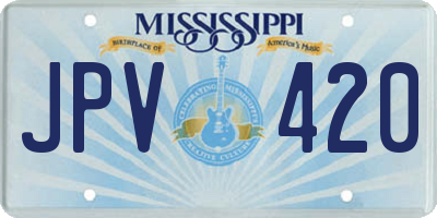MS license plate JPV420