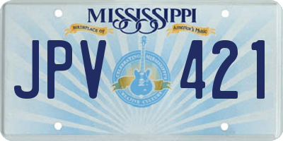MS license plate JPV421