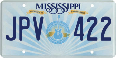 MS license plate JPV422