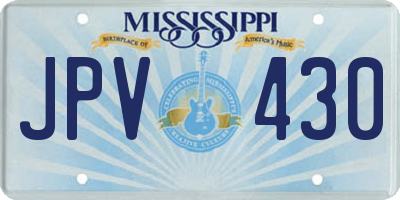 MS license plate JPV430