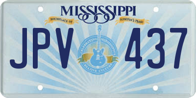 MS license plate JPV437
