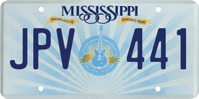 MS license plate JPV441