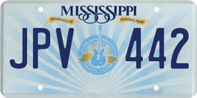 MS license plate JPV442