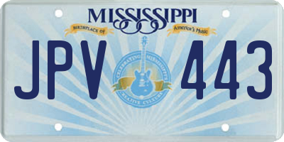 MS license plate JPV443