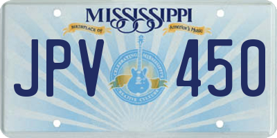MS license plate JPV450