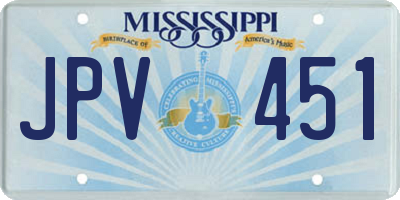 MS license plate JPV451