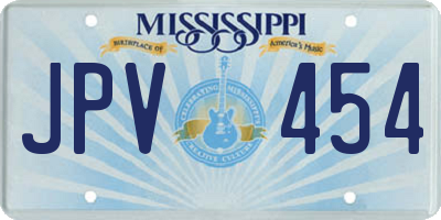 MS license plate JPV454