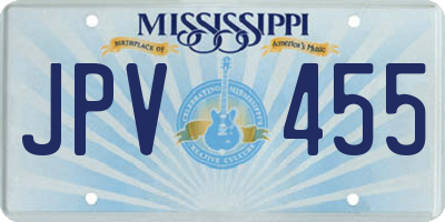 MS license plate JPV455