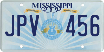 MS license plate JPV456