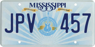 MS license plate JPV457