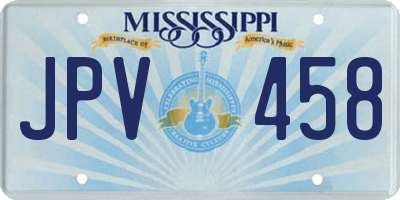 MS license plate JPV458