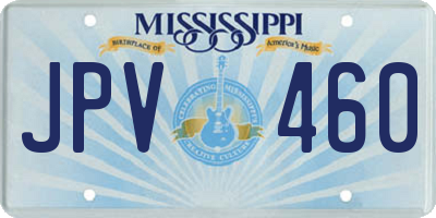 MS license plate JPV460