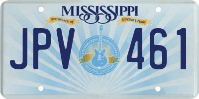 MS license plate JPV461