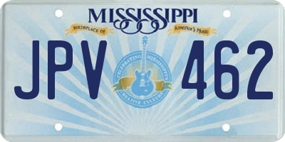 MS license plate JPV462