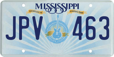 MS license plate JPV463